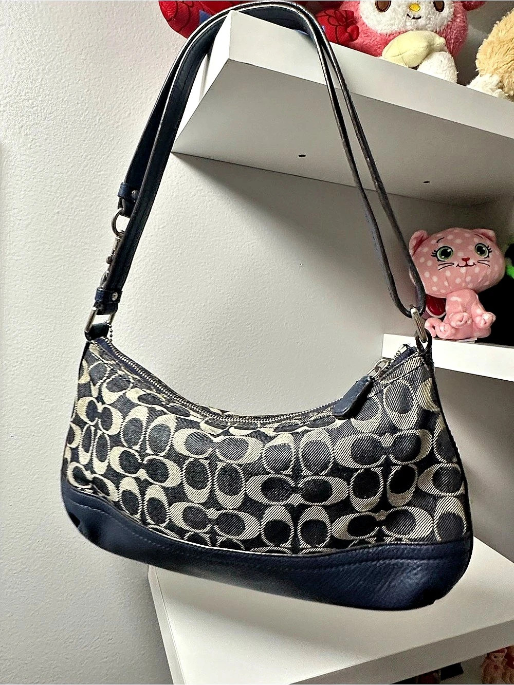 Coach Signature Denim Hobo Bag Blue